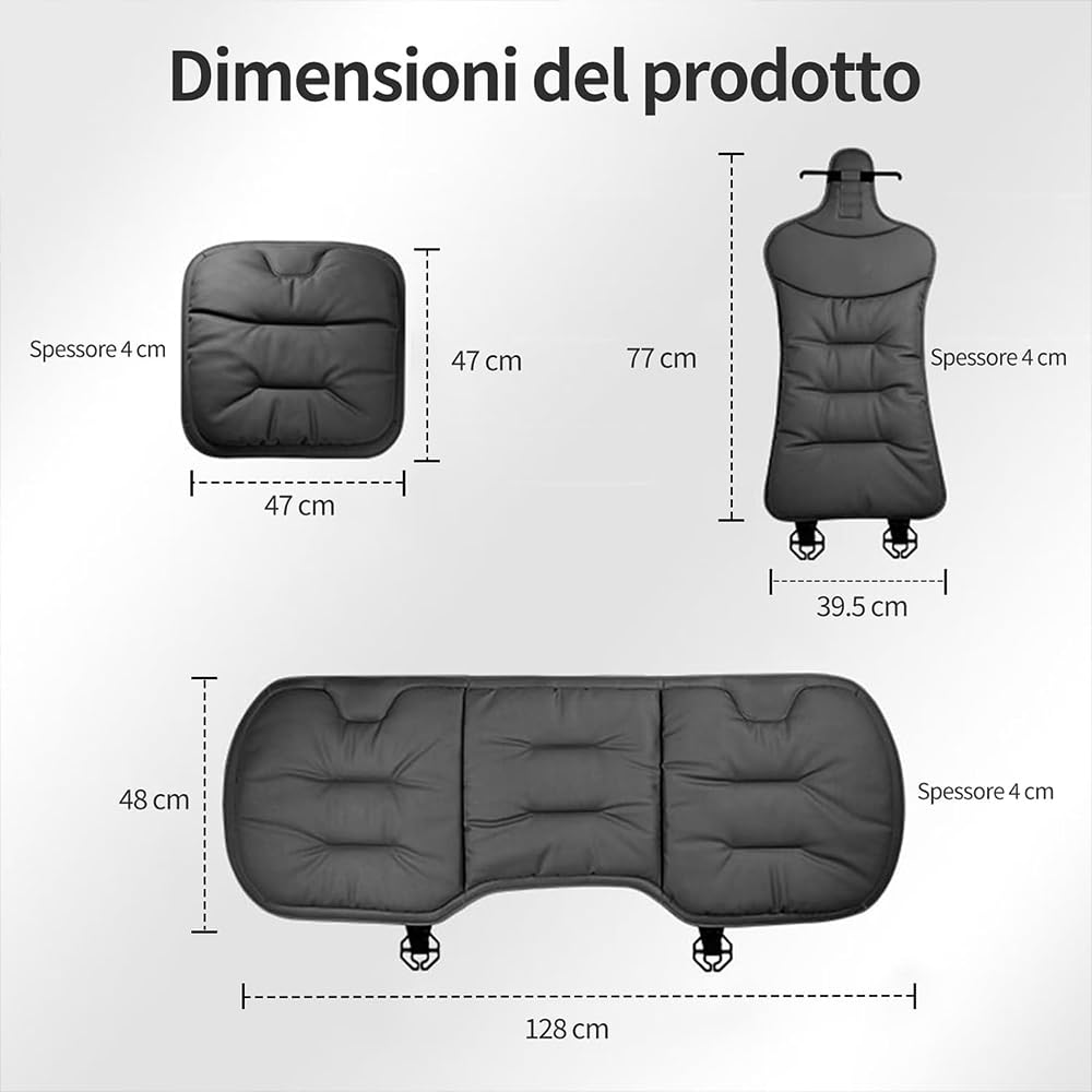 Personalizzato Cuscino Sedile Auto con Logo/Nome/Testo, Coprisedili Auto Universale con Cuscino Lombare, Pelle Napa e Velluto, Morbido e Traspirante Antiscivolo, Cuscino per Auto, Ufficio