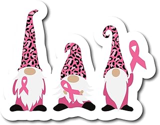 Gnomes with Breast Cancer Ribbon | Breast Cancer Awareness Month | Great Gift Idea|Single |5 Inch Magnet | Made in The USA | Car Auto Tool Box RefrigeratorMagnet | MAG11701