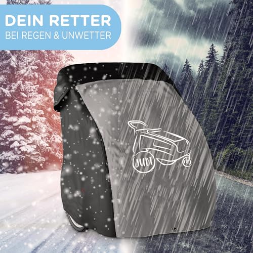 Jubi® Faltgarage Fahrradanhänger zweisitzer/einsitzer und absolut wetterbeständig| Abdeckung Fahrradanhänger universell perfekt anpassbar (Schwarz)
