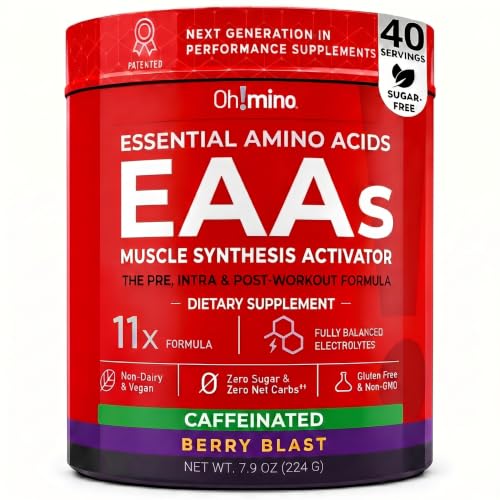 Ohmino BCAA + EAA Powder Amino Acid Supplement Berry 40 Servings
