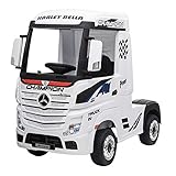 Camion MERCEDES-BENZ ACTROS elettrico per bambini con ruote in gomma e ammortizzatori reali