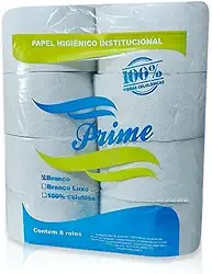 Fardo Papel Higiênico Prime 8 Rolão Branco Institucional