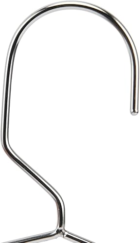 Miniatura 5 de plplaaoo Perchas de alambre, paquete de 10 perchas de acero inoxidable, perchas resistentes con ranuras antideslizantes, perchas plateadas, perchas