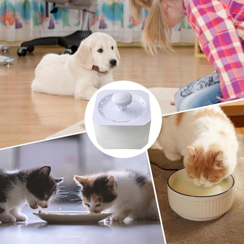 Fuente para gatos recargable USB 2.5L Blanco miniatura 4