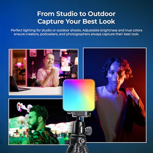 Image of DIGITEK (LED-D11W RGB) 11W Portable Mini RGB LED Video Light with 2000mAh Battery, 21 Lighting Effects, 2500K-9900K CCT, HSI 0-360, 120 Beam, CRI <95, 1 /4 inch Mount, for Photography & Videography