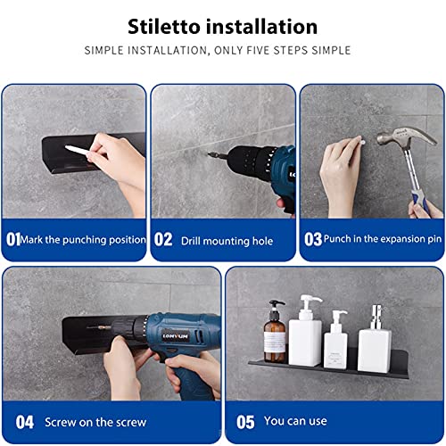 Geen Punch Bad Planken, Badkamer Keuken Planken Corner Frame Douche Plank Shampoo Opbergrek Houder Wandmontage… - Image 7