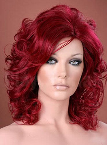 Forever Young UK Ladies Full Soft Curls Wine Red Fashion Wig