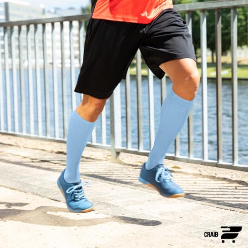 Image of Wide Calf Compression Socks for Women & Men - 5 Pairs Plus Size 15-20 mmHg Graduated Knee High Compression Socks for Travel, Nurses, Pregnant Women, Running, Hiking & Everyday Wear