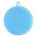Spazzola per lavare i piatti - BiuZi 1Pc Spazzola per la pulizia di piatti in silicone morbido per alimenti per uso universale Spazzola per frutta/verdura(Blu)