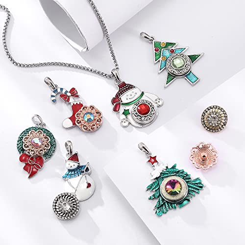 10Pcs Mixed Style Rhinestones Snaps Jewelry Charms Ginger Buttons 18/20Mm For Interchangeable Snaps Jewelry Making Women Teens Girls Diy Bracelets Necklaces Rings Brooch Accessories(Multi-Color) #TOP6