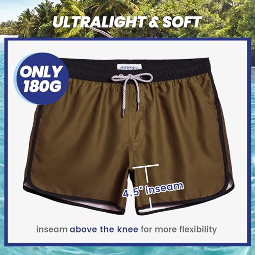 Image of maamgic Mens Boys Short 80s 90s Vintage Swim Trunks with Mesh Lining Quick Dry Swim Suits Board Shorts