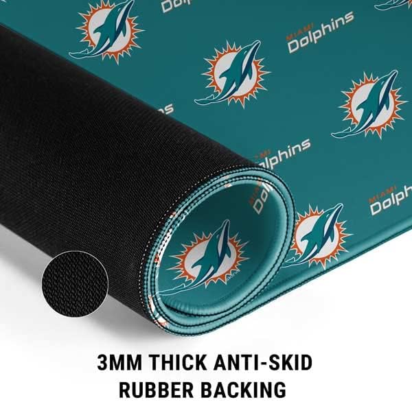 Skinit Medium Gaming Mouse Pad - Officially Licensed NFL Miami Dolphins Blitz Series Design with Stitched Edges, Waterproof, Non-Slip Rubber Base, Desk Mat for Keyboard & Mouse