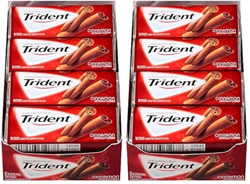 Image of Trident Sugar-free Gum Cinnamon Flavour 18 Sticks (Pack of 24)