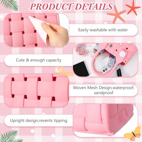 Sureio Mini Rubber Tote Bag for Girl Small Beach Bag Waterproof Beach Tote Portable Travel Open Handbag Outdoor Sport for DIY3