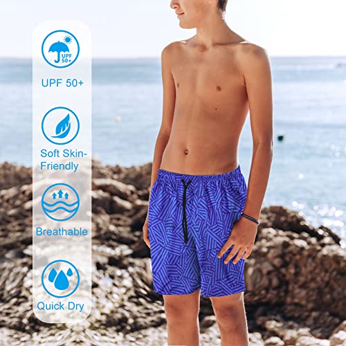 Image of Cozople 7-16T Teen Boys Swim Trunks Quick Dry UPF 50+ Swimwear Bathing Suit for Big Boys Beach Swim Boards Shorts