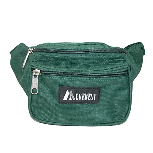 Everest Fabric Multi Pocket Fanny Waist Pack, Forest Green