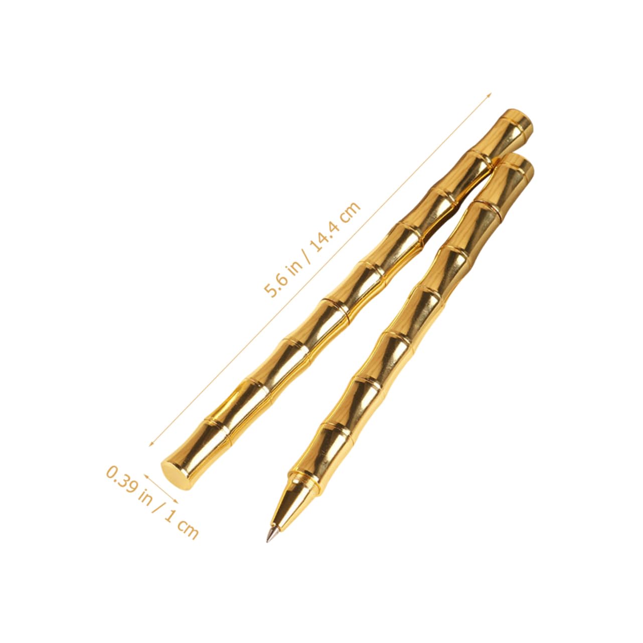 4 Ensembles Stylo Signature Neutre En Bambou Stylo À Bille Décoratif Stylos D'affaires Créatifs Fournitures De Bureau Laiton Golden 2 Pièces * 4
