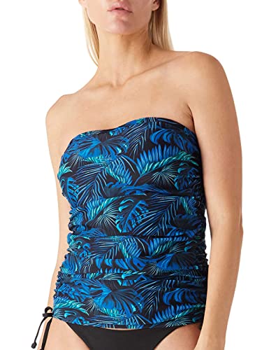 Ocean Blues Débardeur Tankini Feuilles Bleu Femme Contrôle Ventre