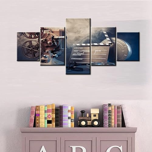 Miniatura 2 de 5 piezas de arte de pared en lienzo para dormitorio, escenario conceptual de cine con iluminación dramática, decoración del hogar, películas