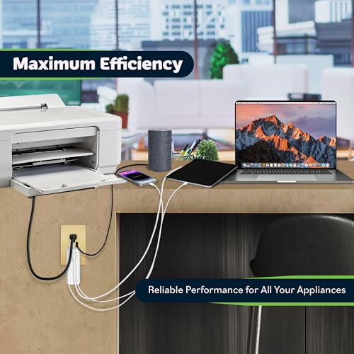 Image of TOPGREENER 4.2A 21W 3-Port Type C USB Outlet, 20 Amp Receptacle Plug, Charging Power Outlet with Dual Type C&A Ports, Screwless Wall Plate Included, UL Listed, TU22042AC2-GDWSI, Gold
