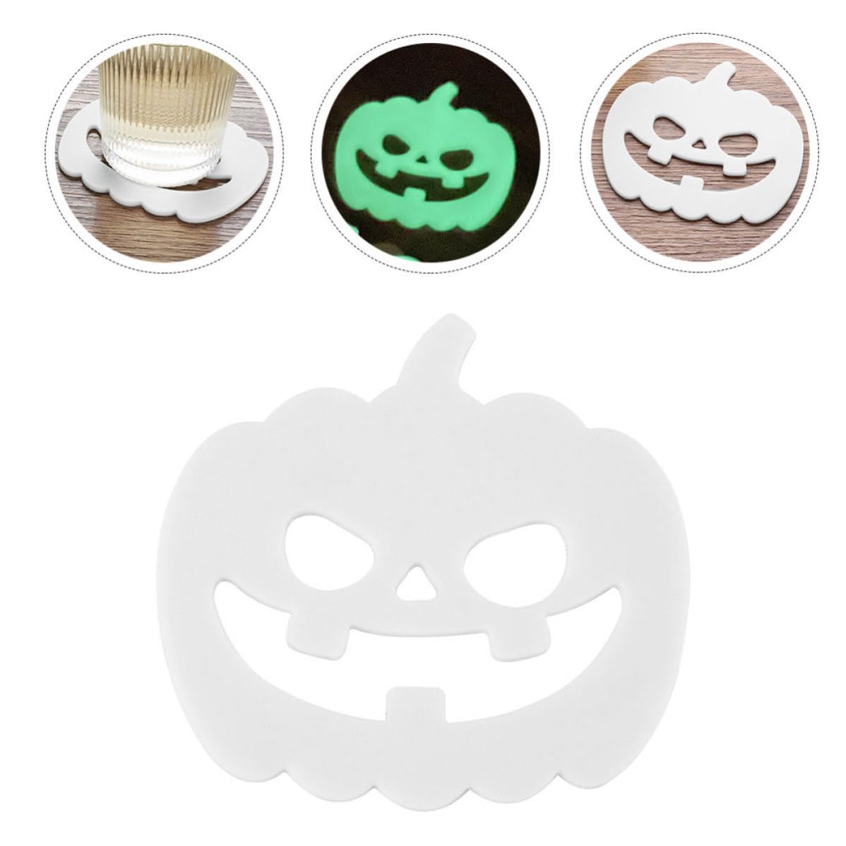 50 Pièces Dessous de Verre d'halloween Citrouille PVC