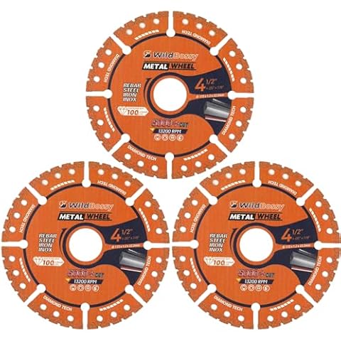 Diamond Cutting Wheel 4-1/2 x 7/8 Inch for Metal Cut Off Wheels Metal Cutting Blade for Rebar, Steel, Iron and INOX (3PCS) Cover