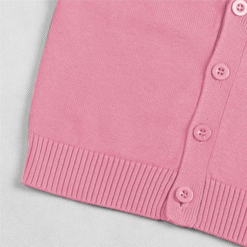 School Cardigan for Kids Boys Solid Color Loose Cardigan Sweaters Girls V-Neck Button Closed Knit Coat Tops3