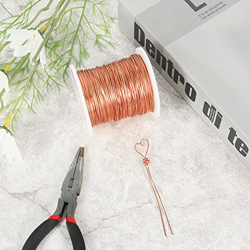 Image of Tenn Well 20 Gauge Jewelry Wire, 328 Feet 0.8mm Bendable Aluminum Craft Wire for Jewelry Making, Beading, Sculpting and Bonsai Training (Copper)