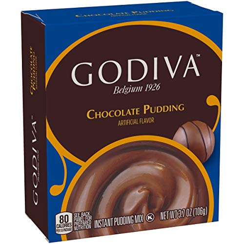 Godiva Chocolate Instant Pudding Mix, 3.7 oz Box (Pack of 14)