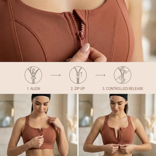 Image of Shoppy Villa - high Impact Sports Bra for Heavy Breast Full Coverage | Gym Bras for Women Workout | Yoga Bra,with Front Zipper Seamless Bra Push up Bras for Women | Black | 2X-Large