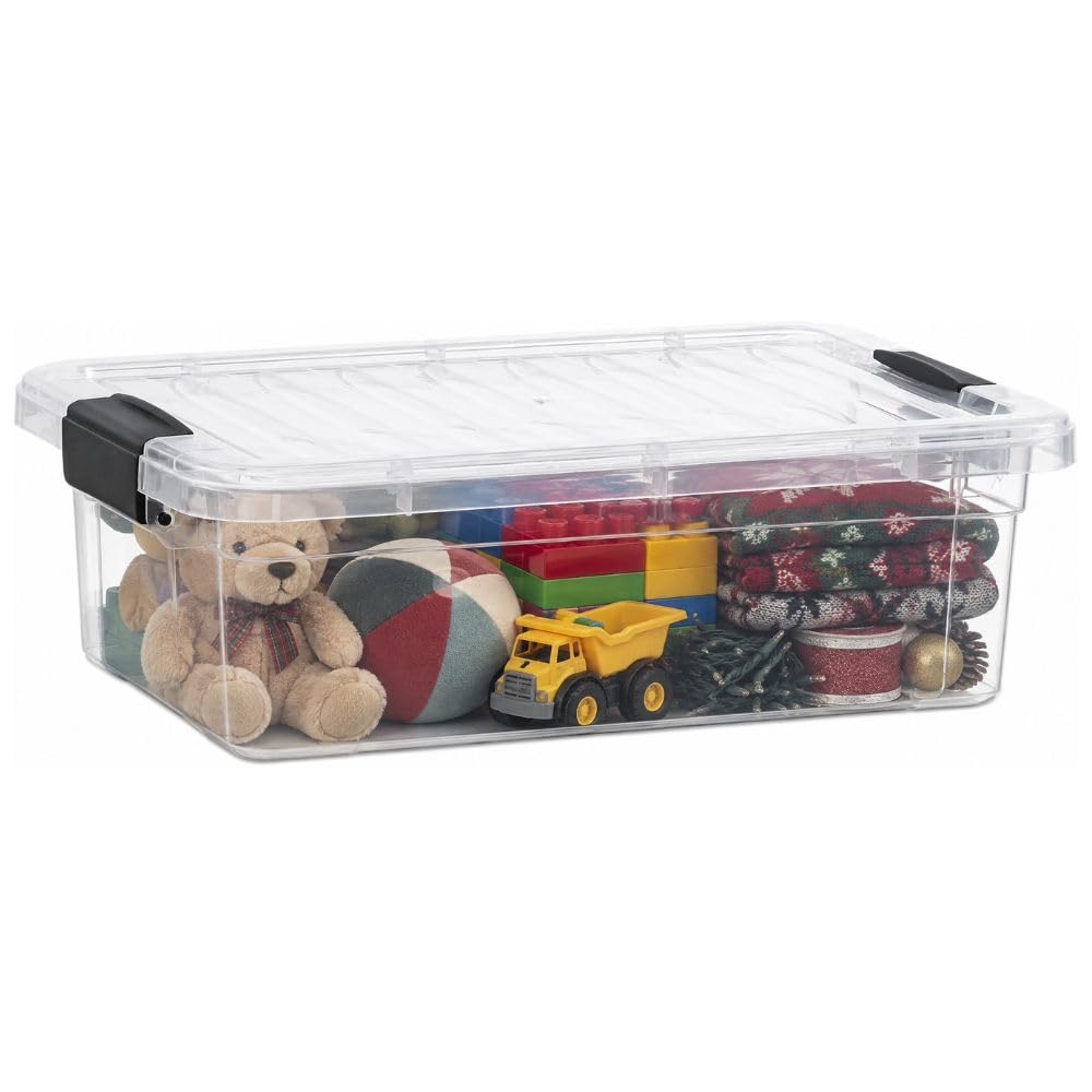Superio Storage Bins with Lids, Clear Plastic Containers for Organizing, Stackable Totes, BPA Free, Odor Free, Organizer Boxes for Home, and Dorm