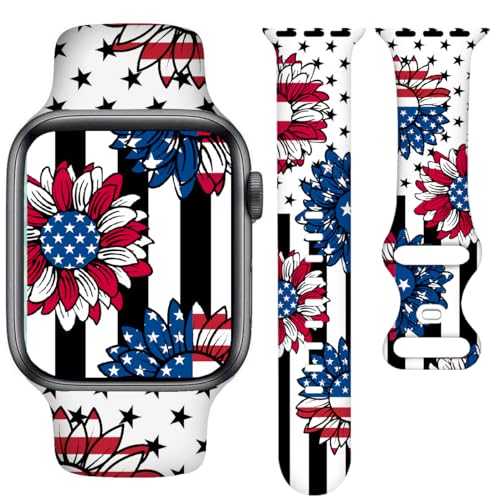 YAGEDOVIU Holiday Watch Bands Compatible Watch 38mm 40mm 41mm 42mm for Women Men Adjustable Soft Silicone Replacement Smartwatch Wristband for SE Series 8/7/6/5/4/3/2/1