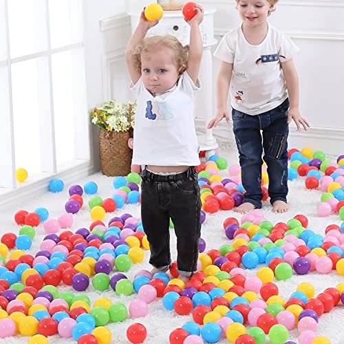 170 Pcs Ball Pit Balls Rainbow Plastic Play Balls For Babies Ball Pit Kids Play Tents,Children Soft Pool Balls For Birthday Decorations Parties Playground Toys Pool Balls #TOP2