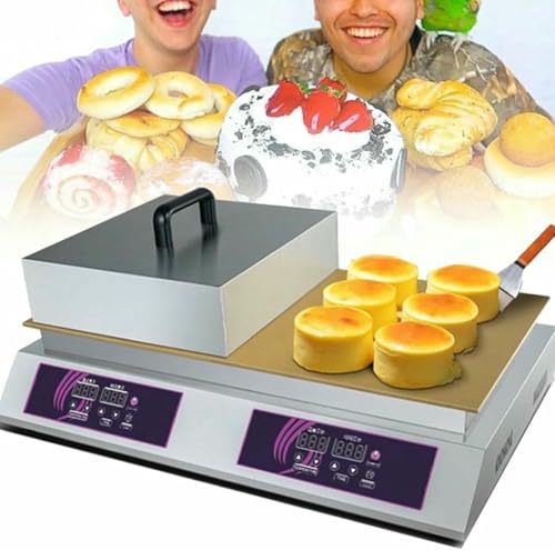 FHRKA Máquina para Hacer soufflés y Crepes, Antiadherente, Comercial, de 60 a 240 °C, eléctrica. (Doublehead)