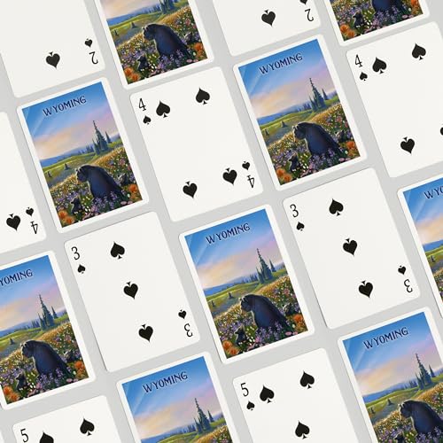 Baraja Póker Wyoming con oso en campo, 52 cartas miniatura 4