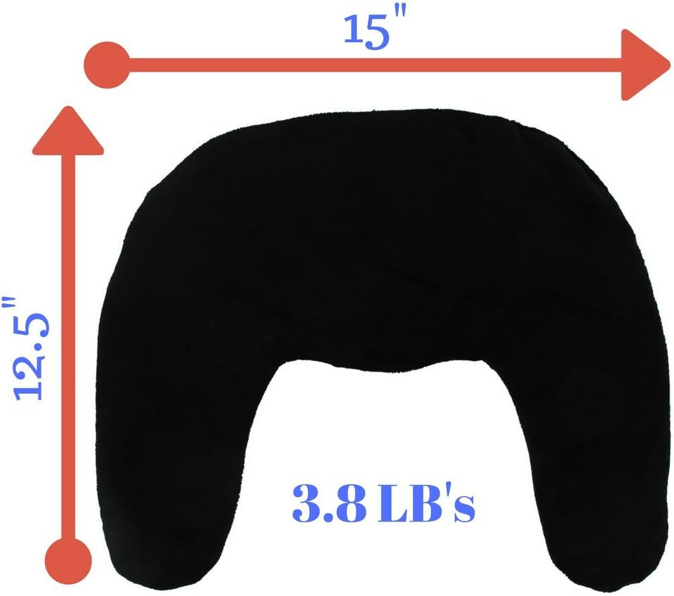 FOMI Moist Heat Shoulder and Neck Wrap | Weighted, Lavender Scented Hot Contour Pad for Stiff Neck, Upper Back Pain Relief, Relaxation | Microwavable | Soft, Washable Cover | Natural Clay Bead Filling