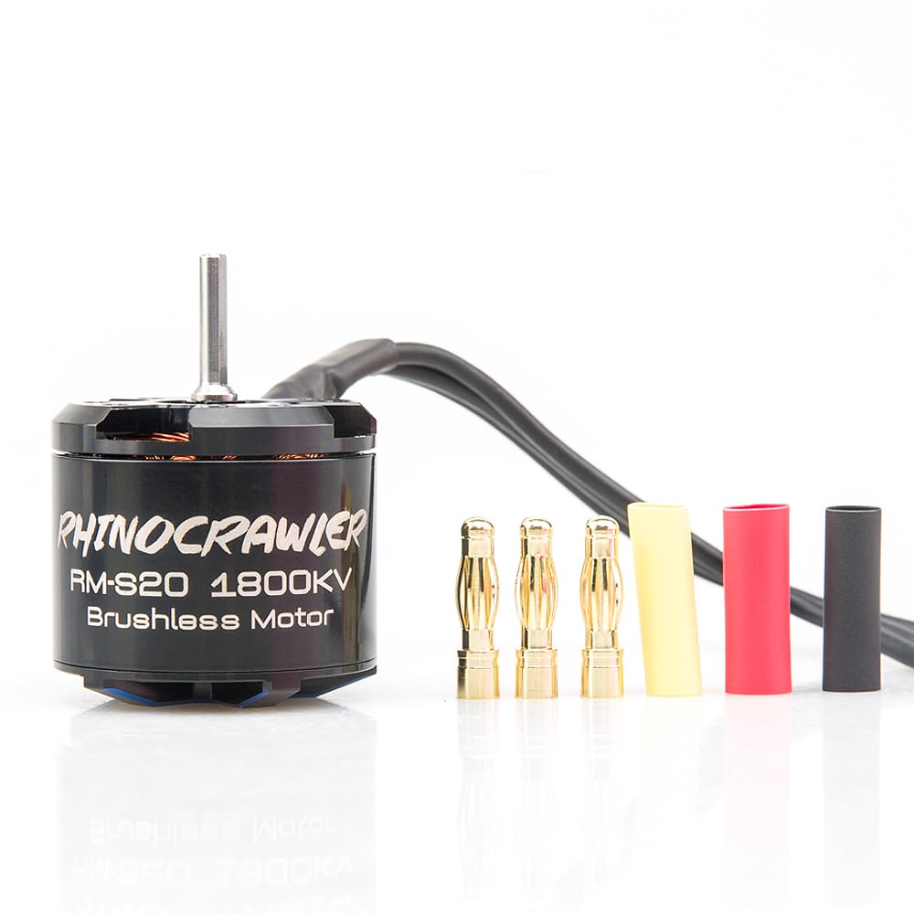 RhinoCrawler Crawler 3532 Outrunner Brushless Motor for 1/8 1/10 AM32 ESC80A RC Crawler Car LCG Chassis Axial SCX10 Traxxas TRX-4 MOA (RM-S20 1800KV)