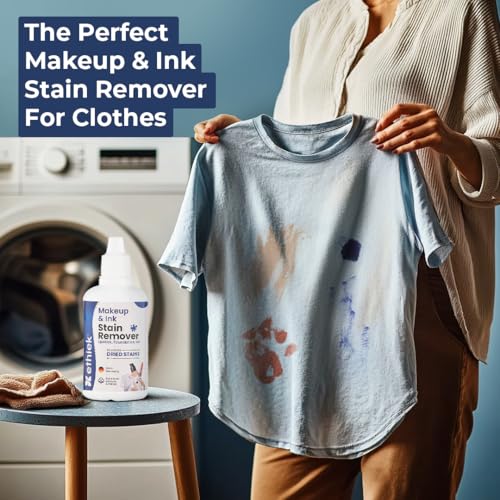 Image of Ethiek Stain Remover for Makeup, Pen, Ink, Cuff & Collar - Ink Remover from Clothes, Removes Foundation, Pen-marks (100 ml)