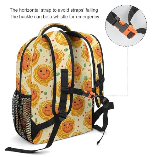 Italian Food Meatball Spaghetti Funny Backpack Casual Daypack Lightweight Shoulders Bag for Men Women Cute Print3