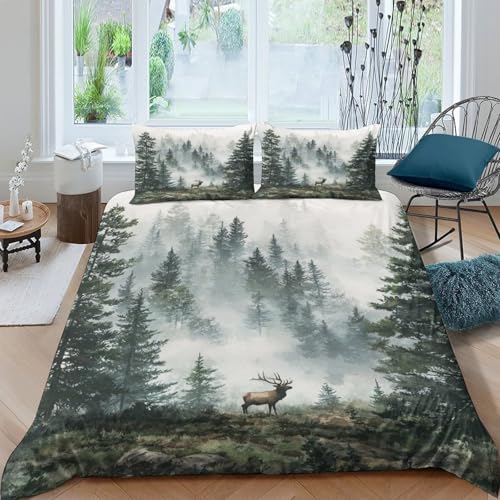 Housse de couette cerf microfibre résistante effet 3D luxe - 4