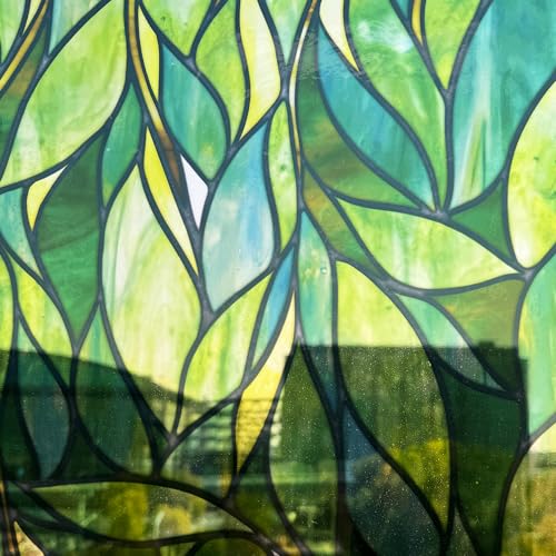 Vinilo decorativo hojas verdes transparente 58x155 cm miniatura 6