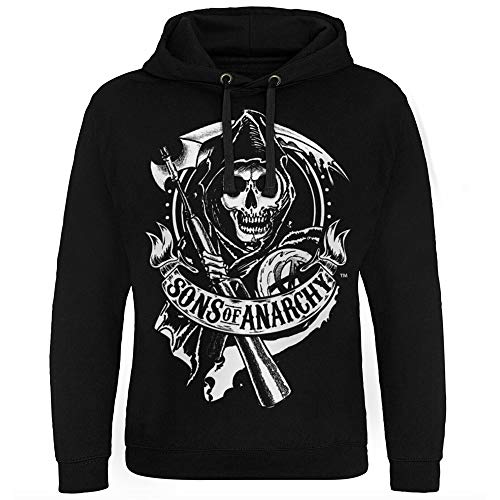 Sons of Anarchy Licenciado Oficialmente Scroll Reaper Sudadera con Capucha Epic (Negro),...