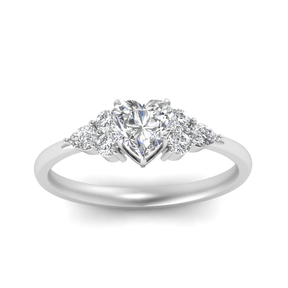Choose Your Gemstone Graduated Channel Setting Diamond CZ Wedding Sterling Silver Heart Shape Wedding Engagement Birthstone Stackable Ring Size US 4 to 12