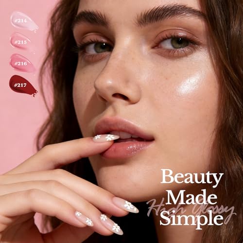 Image of AZUREBEAUTY Pink Nail Polish Set, 4 Pink Shades Nail Color Kit Glossy Nail Polish for Natural Nails, DIY Manicure Salon Home Gift for Women