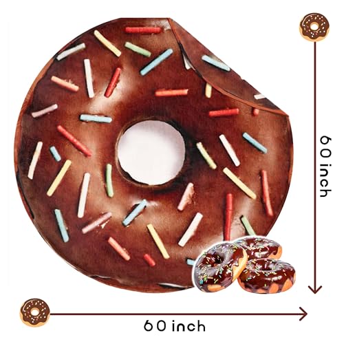 Image of Bnuitland Brown Donut Blanket, 300 GSM Double Sided Giant Realistic Funny Gift Throw for Sofa Bed, Super Soft Novelty Food Blanket for Kids /Pets and Adults