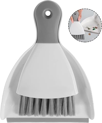 Juego de mini recogedor y cepillo, cepillo de limpieza portátil de mesa y recogedor, combo de barrendero de migas para mesa de comedor con cerdas