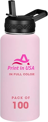 Miniatura 27 de Botella de agua personalizada con impresión personalizada en Estados Unidos, taza de café de doble pared de acero inoxidable de 32 onzas con tapa y