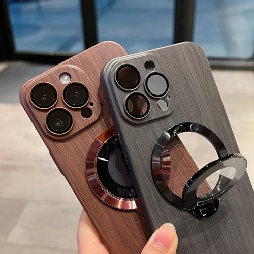 Étui en bois de luxe avec support pour iPhone 14 Pro Max couvercle mince - 6
