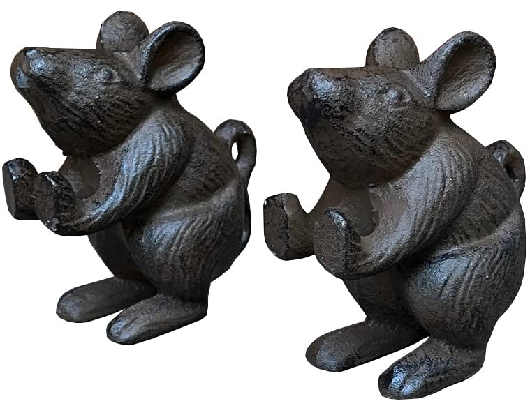 Selections Cast Iron Mouse Decorative Doorstop Door Holder - Pack of 2