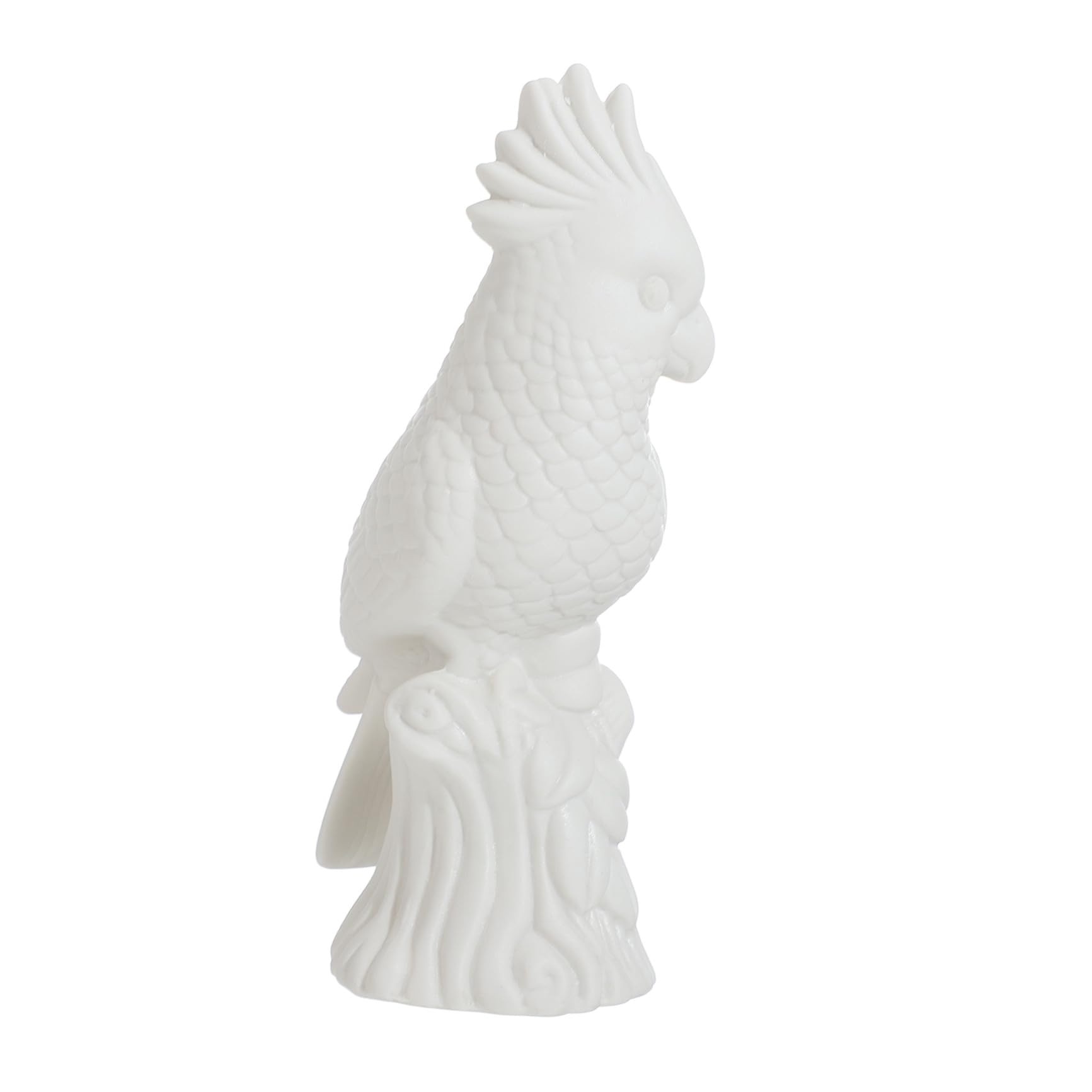 Statue de perroquet délicat en céramique blanche haut de gamme